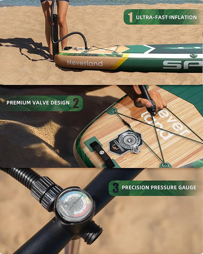 11'6×35" Super Wide Inflatable Stand Up Paddle Board, Ultra Stable SUP Board for Adults, 450lb Capacity with Shoulder Strap, 100L Backpack, Removable US Fin, Floating Paddle, Safety Leash