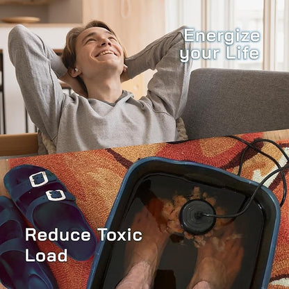 HEALTHandMED IonizeMe Maxx-Powerful 20 Volts, 2.5 Amperes Heavy Duty Ionic Foot Bath Detox Machine (Starter Package) with 5 Year Warranty and Detox Expert Phone Consultation | Made in USA