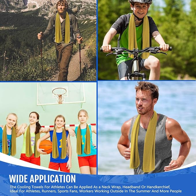 Hosuly 30 Pack Cooling Towels, 40"x12" Ice Breathable Soft Chilly Sweat Rag Microfiber Workout Rags for Gym Cooling Towels for Neck and Face for Yoga Golf Sport Running