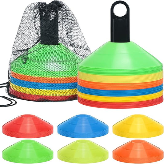 120 Pack Disc Cones Sports Soccer Cones Drills 2 Carry 2 Holders