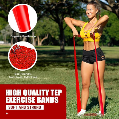 Resistance Bands, Exercise Bands, Physical Therapy Bands for Strength Training, Yoga, Pilates, Stretch Elastic Band with Different Strengths, Workout Bands for Home Gym