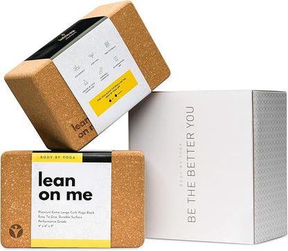 Premium Cork Yoga Blocks - Extra Large Yoga Block 2-Pack or Extra Tall 1-Pack for Inflexible Yogis | Natural, High-Density Cork for Superior Support & Stability | Optional Yoga Strap & Gift Box