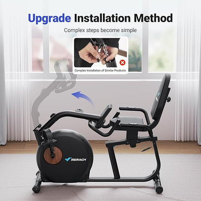 MERACH Recumbent Exercise Bike for Home with Smart Bluetooth and Exclusive App Connectivity, LCD, Heart Rate Handle, Magnetic Recumbent Bikes S08/S23