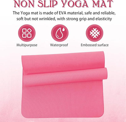 10 Pack Yoga Mats Bulk, 68'' x 24'' x 4mm Thick Yoga Mats for Kids and Adult Gym Mats Bundle Latex Free Exercise Mats with Non Slip Texture for Outdoor Yoga, Pilates or Workout