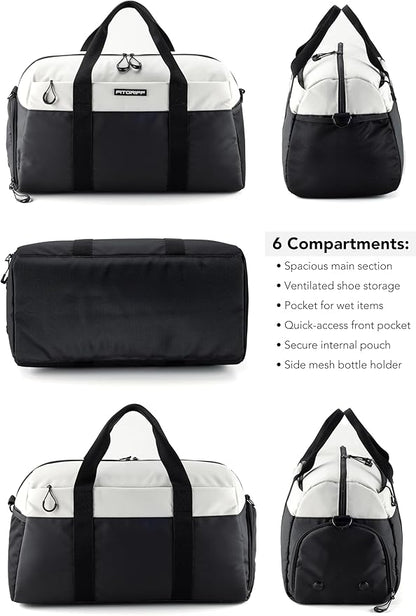 Fitgriff® Gym Bag V2 for Men and Women with Shoe & Wet Compartment - Duffle Bag for Travel, Sports, Fitness and Workout