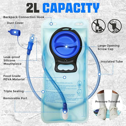 Hydration Vest with 2L Water Bladder for Men and Women,Lightweight Adjustable Hydration Backpack,Reflective Running Hydration Chest Bag for Hiking Climbing Cycling