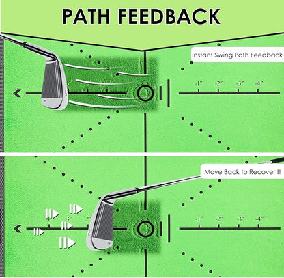Golf Hitting Mat with Swing Path Tracer – Durable Golf Practice Mat for Indoor/Outdoor Use, Driving & Chipping Training – Golf Training Aid and Gift for Men & Women