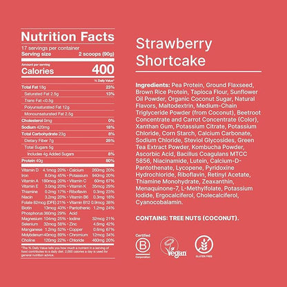 Huel Black Edition | Strawberry Shortcake 40g Vegan Protein Powder | Nutritionally Complete Meal | 27 Vitamins and Minerals, Gluten Free | 17 Servings | Scoop not included to reduce plastic