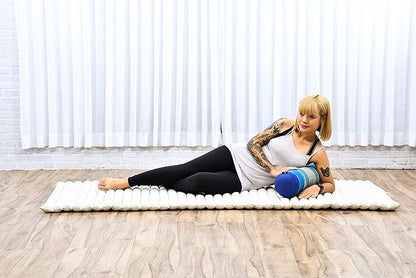 Leewadee Small Yoga Bolster – Shape-Retaining Cervical Neck Roll, Tube Pillow for Comfortable Reading, Kapok Filling, 22 x 6 x 6 inches