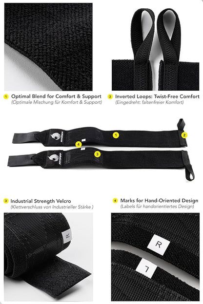 Fitgriff® Lifting Straps & Wrist Wraps (Bundle) Superior Support for Weightlifting & Gym Workouts - for Men and Women