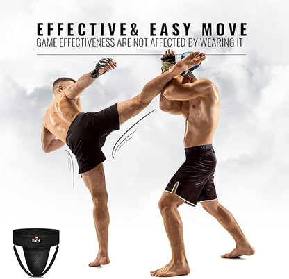 DXM SPORTS Boxing Groin Protector Men – Adjustable Groin Guard for Kickboxing, Taekwondo Sparring Gear, Muay Thai, Martial Arts Training
