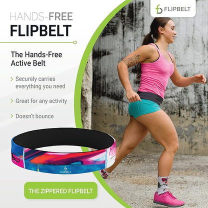 FlipBelt Zipper Running Belt, Waist Pack for Fitness and Running, US Company