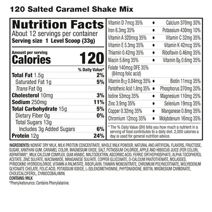 HMR 120 Shake Meal Replacement Powder | Salted Caramel Shake Mix to Support Healthy Weight Loss | 12g of Protein | Nutritional Drink | Low Calorie Food | 12 Servings