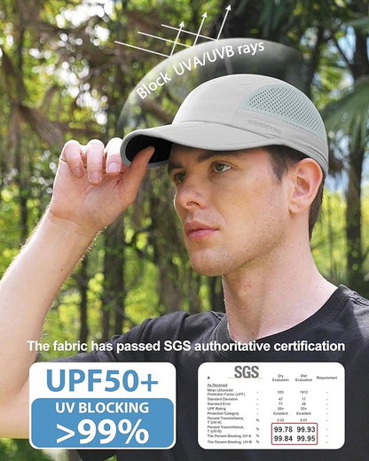 GADIEMKENSD Mens Folding Outdoor Hat Long Brim UPF 50+ Sun Protection