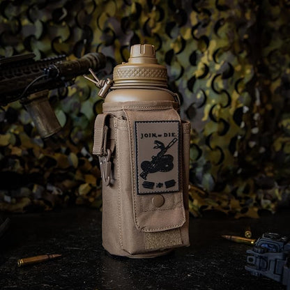 Iron InfideI Battle Bottle Sleeve - 64 oz and 32 oz Water Bottle Sleeve Only for Half Gallon 1L Steel Water Bottle | Rugged Cover with Molle for Versatile Design with Storage for Phone, Wallet & Keys