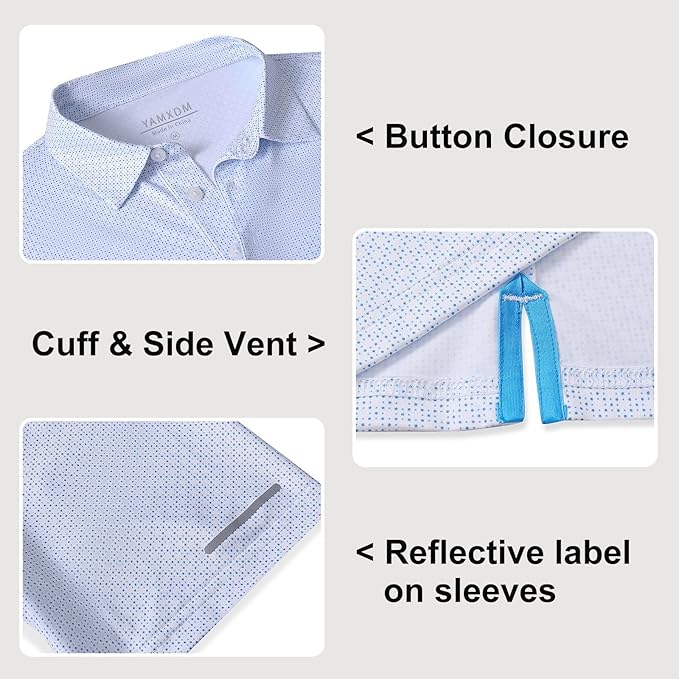 Golf Shirts for Men - Moisture Wicking Short Sleeve Performance Sport Casual Striped Collared Mens Polo Shirt