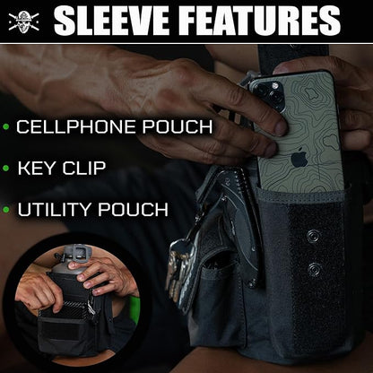 Iron InfideI Battle Bottle Sleeve - 64 oz and 32 oz Water Bottle Sleeve Only for Half Gallon 1L Steel Water Bottle | Rugged Cover with Molle for Versatile Design with Storage for Phone, Wallet & Keys