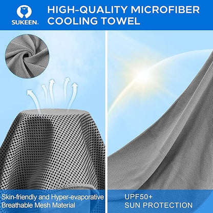 Sukeen Cooling Towel (40"x12"), Ice Towel Sets,Soft Breathable Chilly Towel,Microfiber Towel for Yoga,Sport,Running,Gym,Workout,Camping,Fitness,Workout & More Activities, 6 Pack