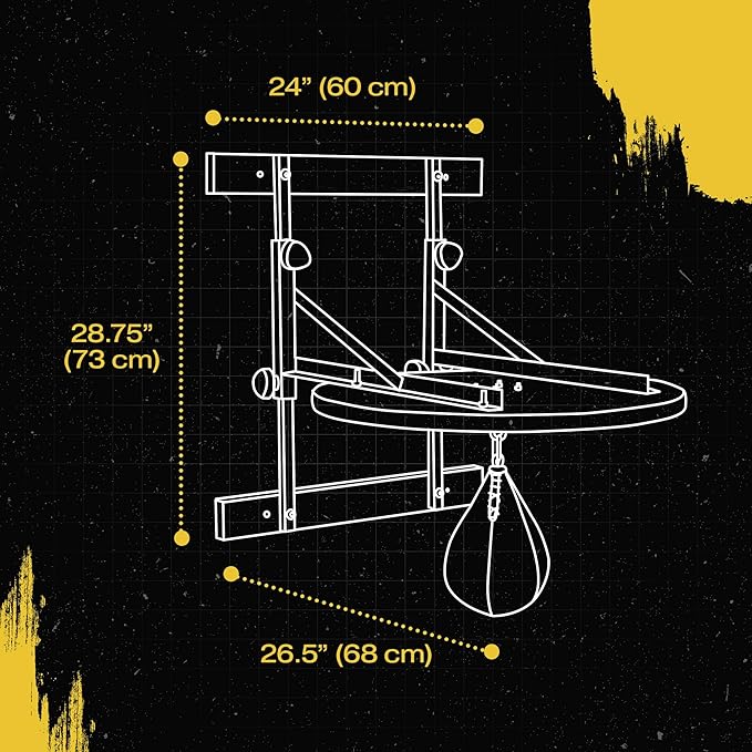 Houseables Speed Bag, Speed Bags for Boxing, Speedbag, Speedbag Platform, Punching Ball, Wall Mount Stand, Adjustable Height, Training Equipment, Wall Mounted Kit, Swivel Ball, Home, Gym, Professional
