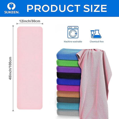 Sukeen Cooling Towel (40"x12"), Ice Towel Sets,Soft Breathable Chilly Towel,Microfiber Towel for Yoga,Sport,Running,Gym,Workout,Camping,Fitness,Workout & More Activities, 6 Pack