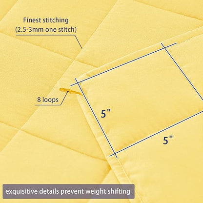 King Size Weighted Blanket for Adults (20 lbs, 80” x 87”, Yellow) Cooling Heavy Blanket for Sleeping Perfect for 190-210 lbs, Breathable Blanket for Adults & Couple All Season, Machine Washable
