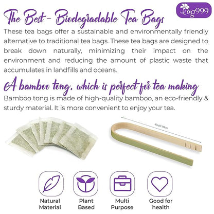 120 Lavender Flower Tea Bags, 100% Natural & Pure from Lavender Flowers. Loose Flower Lavender Herbal Tea. Lavender Flower Tea. No Sugar, No Caffeine, No Gluten, Vegan.