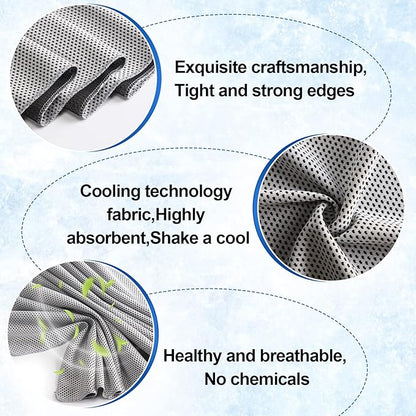 Shellwei 50 Pcs Cooling Towel 40 x 12 Inch Microfiber Workout Towels Breathable Chilly Towel Ice Cool Cold Towels Bulk Fast Drying Absorbent Sweat Rag for Neck Yoga Sports Golf Gym