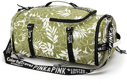 Kalesi Gym Duffle Bag Backpack 4-Way Waterproof with Shoes Compartment for travel Sport Hiking laptop (olive-green)