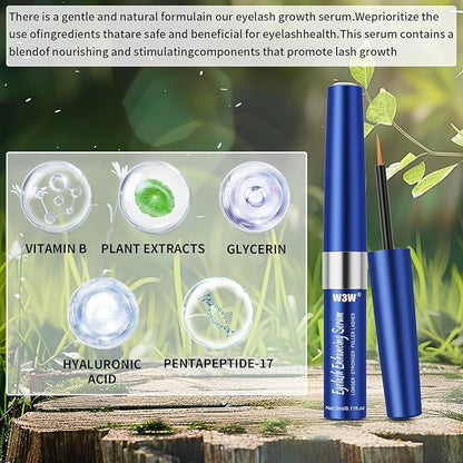 Eyelash Serum,Natural Lash Serum Eyelash Growth Serum,3 ML Lash Serum for Eyelash Growth,Boost Lash Enhancing Serum for Natural Longer, Fuller,and Thicker Lashes (Dark Blue)