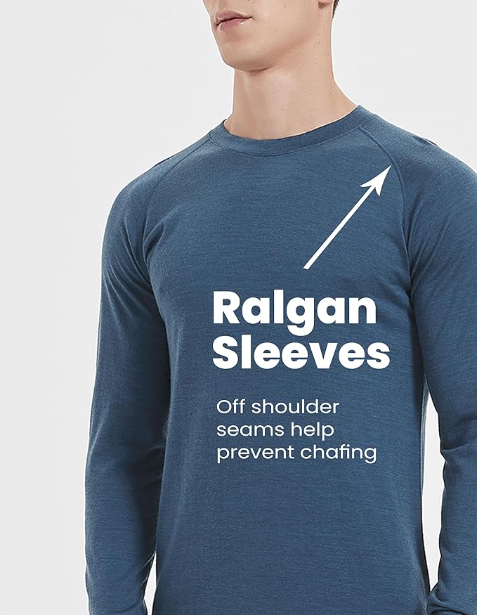 Iguana Mens 100% Merino Wool Base Layer Sets for Ski Lightweight Thermal Underwear