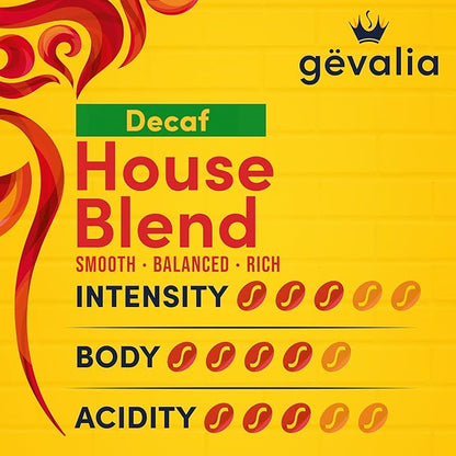 Gevalia House Blend Decaf Medium Roast Ground Coffee, 12 oz Bag