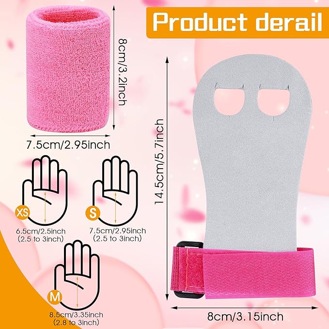 2 Gymnastics Grips Wristbands Sets for Girls Youth Kids