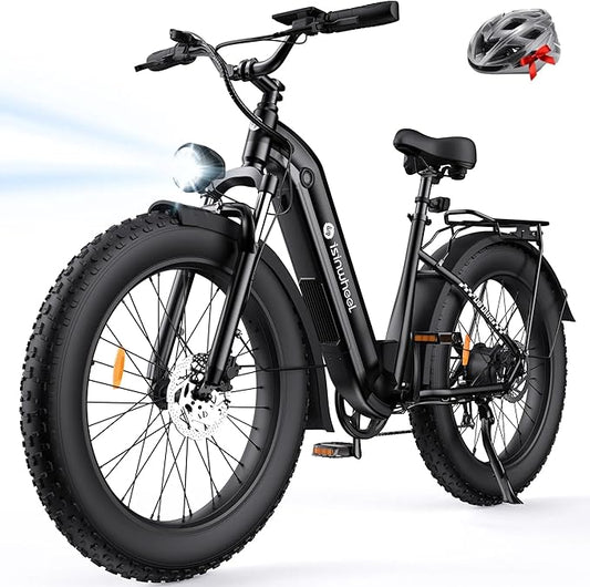 isinwheel U8 Plus Electric Bike for Adults,1500W Peak Motor Hydraulic Brake Ebike,Max 20/28MPH 75-105Miles Electric Bicycle with 13AH/18AH Battery,26" Step-Thru Fat Tire Commuter E Bike for Adults