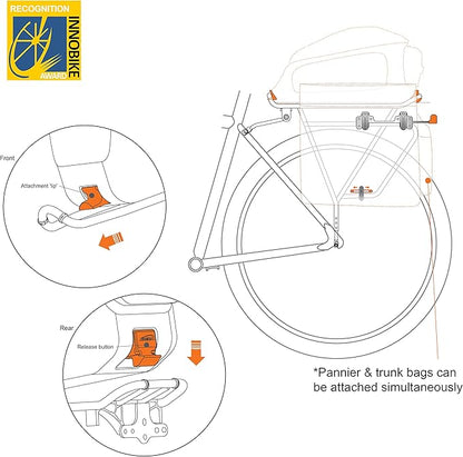 Ibera PakRak Touring Bicycle Seatpost/Disc/Non/Disc Rack and Quick Release Bag
