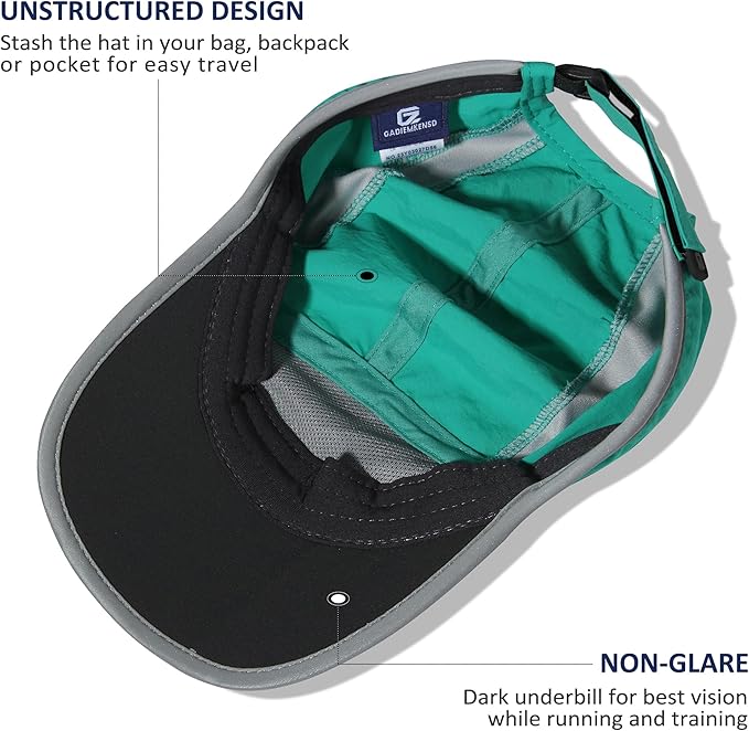 GADIEMKENSD Reflective Folding Outdoor Hat Unstructured Design UPF 50+ Sun Protection Sport Hats for Womens and Mens