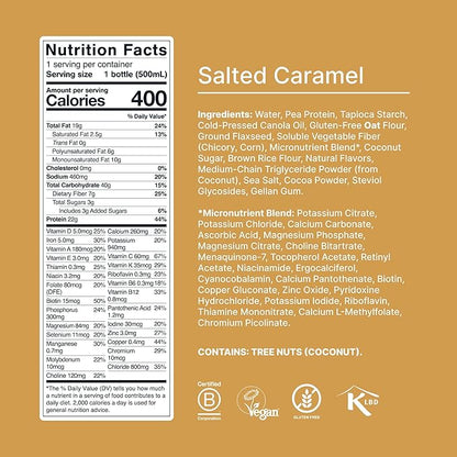 Huel Ready-to-Drink | Salted Caramel Meal Replacement Drink | High Protein Drink | Nutritionally Complete, Low Sugar, High Fiber, Plant Based, Vegan, Healthy | 22g Protein Per Bottle, 16.9 Fl Oz (12 Pack)