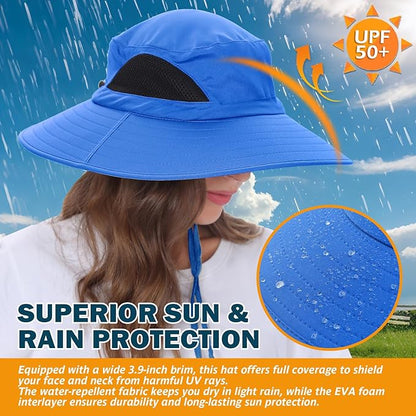 EINSKEY Wide Brim Sun Hat, UPF 50+ UV Protection Waterproof Packable Bucket Hat for Men & Women, Fishing Hiking Beach Garden