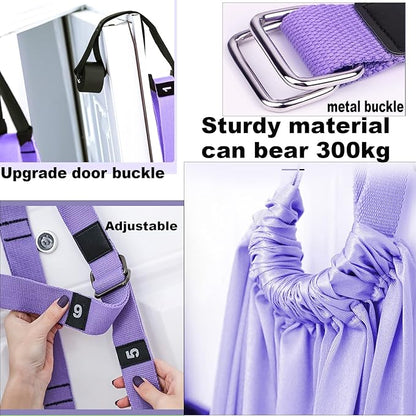 Tchrules Leg Stretcher Strap, Backbend Training Belt with Door Anchor, Flexibility Trainer Stretching Equipment Assist Stretch Strap for Fitness Gymnastics Dance Aerial Yoga Ballet