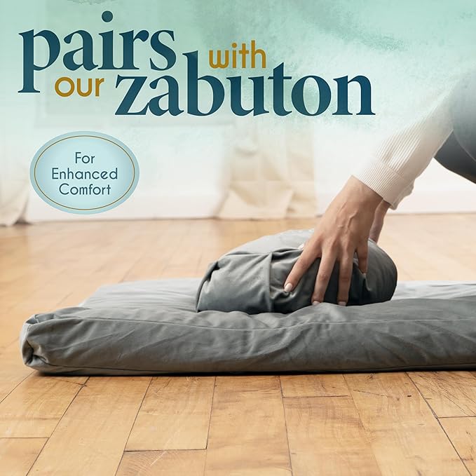 Florensi Meditation Cushion - Comfortable Floor Pillow - Traditional Tibetan Meditation Pillow with Beautiful Velvet Cover - Large Floor Cushion Seating for Adults - Premium Yoga Buckwheat Bolster