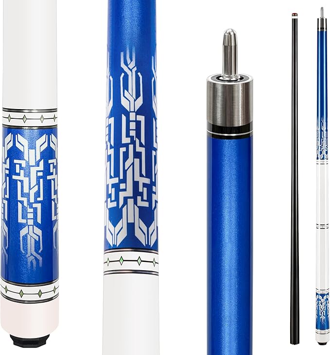 HomeSeason Glass Fiber Pool Cue 58" Professional Pool Stick 12.7mm 4-Layer Tip Low Deflection Cue Stick, 3 * 8/8Joint Pin, Ultra-Smooth, Billiard Cue Sticks