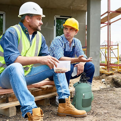 1 Gallon Water Bottle Insulated | Thickened Stainless Steel Vacuum Metal Water Jug | Portable Sports Large for Gym and Hiking with Straw, Carrier Bag, Handle Strap | BPA-Free 128 oz