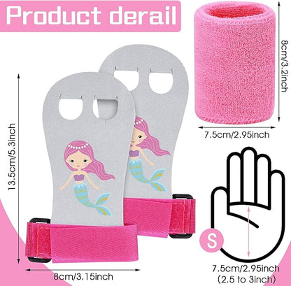 2 Gymnastics Grips Wristbands Sets for Girls Youth Kids