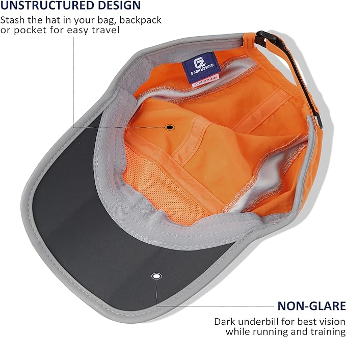 GADIEMKENSD Reflective Folding Outdoor Hat Unstructured Design UPF 50+ Sun Protection Sport Hats for Womens and Mens