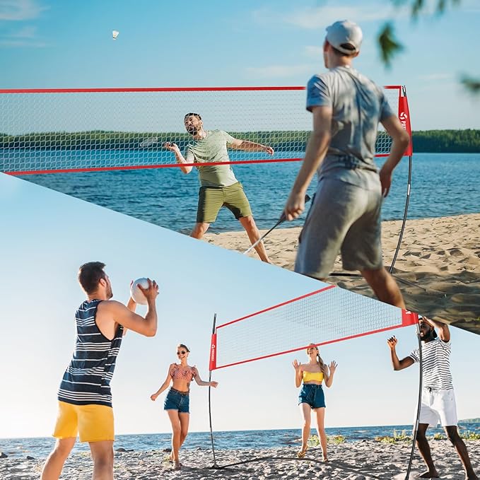 14ft Freestanding Volleyball Practice Net for Indoor or
