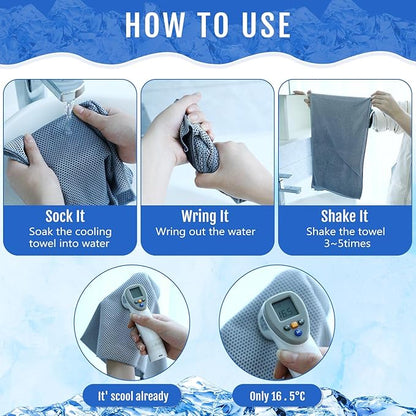 Hosuly 30 Pack Cooling Towels, 40"x12" Ice Breathable Soft Chilly Sweat Rag Microfiber Workout Rags for Gym Cooling Towels for Neck and Face for Yoga Golf Sport Running