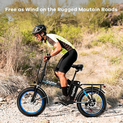 1000W Folding Electric Bike, 48V 20AH Large Removable Battery E Bike, 30+MPH, 80 Miles Max Range, 20" Fat Tire Electric Bike for Adults, Adult Electric Bicycles for Commute Beach Snow