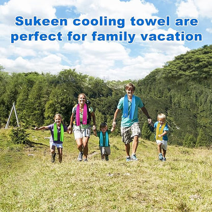Sukeen 12 Pack Cooling Towel (40"x12"), Ice Towel Sets,Soft Breathable Chilly Towel,Microfiber Towel for Yoga,Sport,Running,Gym,Workout,Camping,Fitness,Workout
