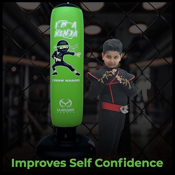 Durable Inflatable Kids Punching Bag for Karate and Boxing – Bounce-Back Martial Arts Bag for Boys and Girls, Great Birthday Gift to Relieve Energy and Build Skills for Boys Ages 4-12