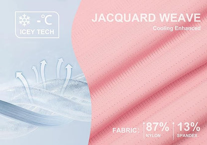 Esabel.C Jacquard Golf Shirts for Men Moisture Wicking Short Sleeve Performance Dry Fit Active Mens Polo Shirts