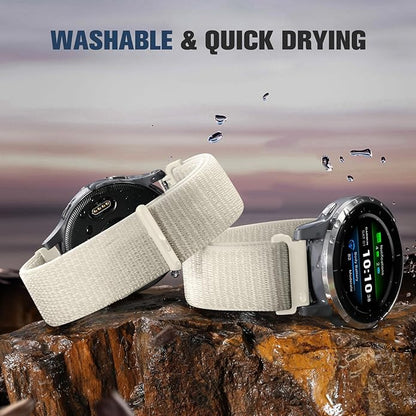 18mm 20mm 22mm Hook and Loop Watch Band Compatible with Garmin Vivoactive 5/ Vivoactive 6/ Vivoactive 3, Soft Nylon Breathable Sport Strap for Venu 2S/ Venu3S/ Forerunner 265s,Venu 3/ Venu 2 Men Women